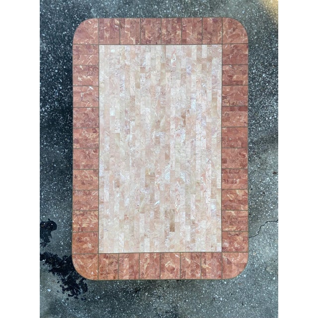 Maitland - Smith Maitland-Smith Modern Tessellated Stone Coffee Table | Brass Inlay For Sale - Image 4 of 13