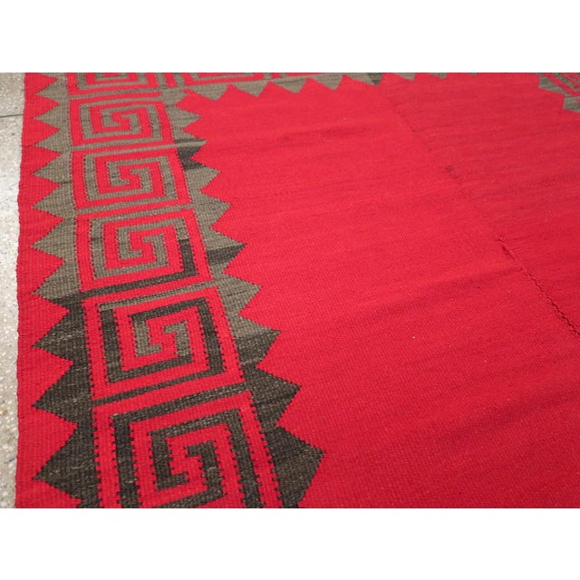 Mid 20th Century Mid-20th Century Handmade Turkish Flatweave Kilim Accent Rug For Sale - Image 5 of 10