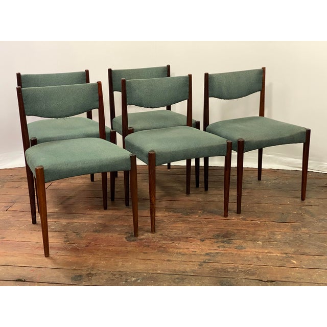 1960s Danish Modern Rosewood Chairs by Poul Volther for Frem Rojle, Set of Five For Sale - Image 5 of 13