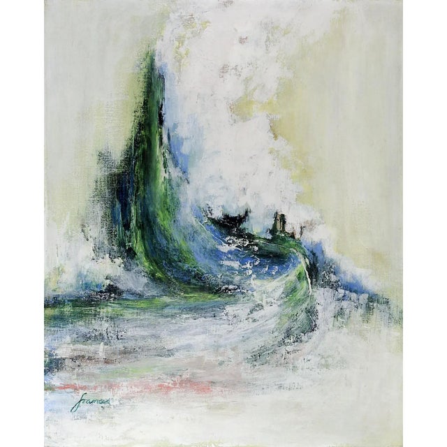 Mid 20th Century Abstract Waves Painting For Sale - Image 4 of 4