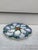 A very rare French Majolica oyster platter server with 12 shells on seaweeds, orange starfish on the middle Sarreguemines...