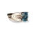 Stunning 14K White Gold Ring featuring a 9x7 mm natural blue topaz surrounded by 28 brilliant round diamonds and 14...