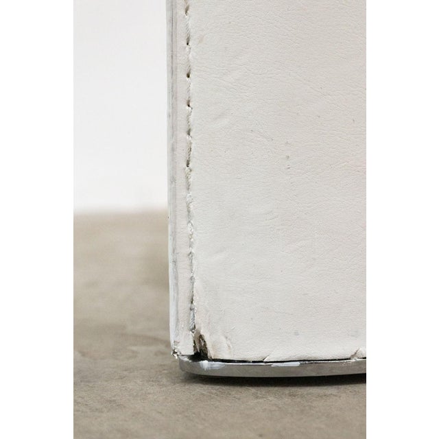 Tempered Glass Table with Leather Covered Legs For Sale - Image 5 of 12