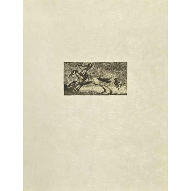 Don Quixote Galloping is an etching and drypoint print on ivory-colored Japanese paper, realized by Wladyslaw Jahl in...