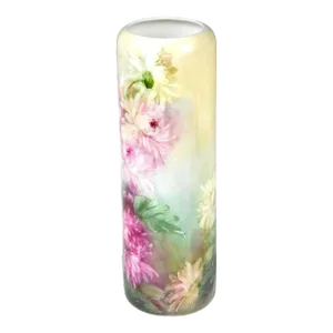 Antique Vienna Austria Hand Painted Porcelain Floral Vase by Leonard Co