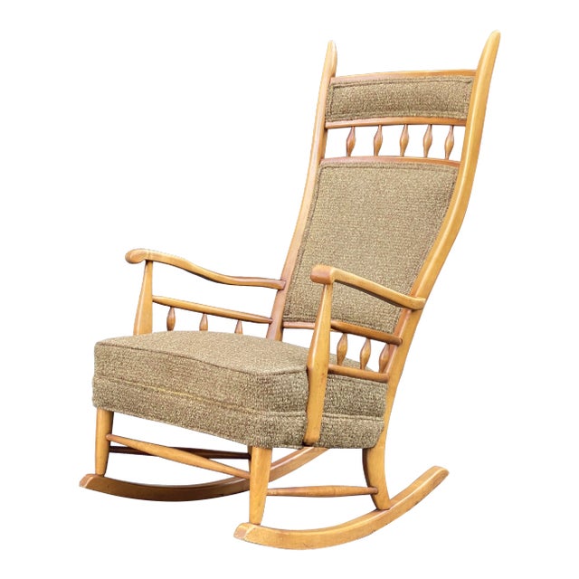 Mid-Century Modern Maple High Back Rocking Chair For Sale - Image 13 of 13