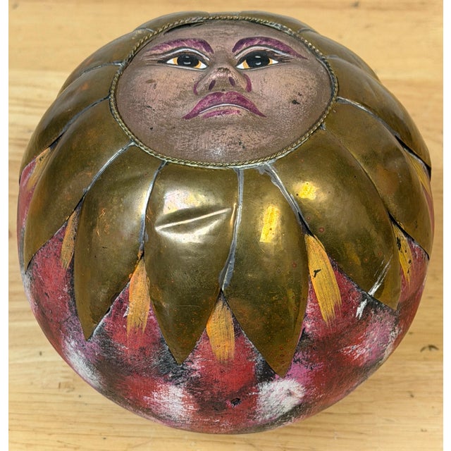 Bustamante School Mexican Sun Sculpture on Lucite Stand For Sale - Image 10 of 12