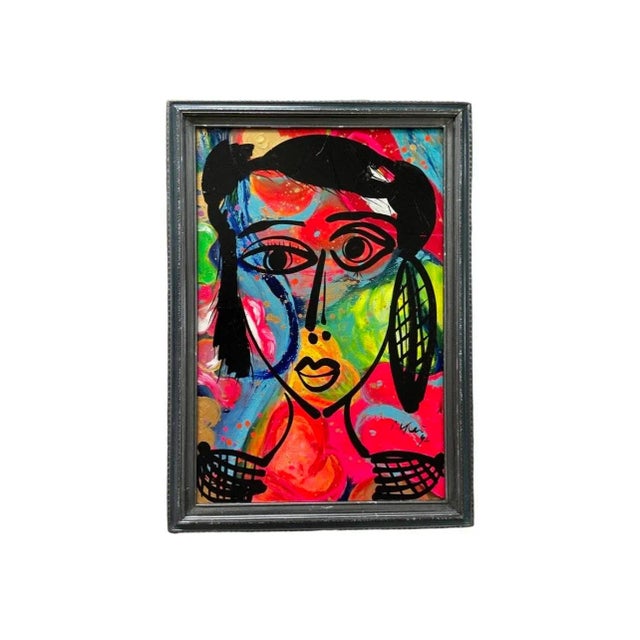 1990s “Girls Night” Abstract Figurative Acrylic Painting by Artist Peter Keil For Sale - Image 6 of 6