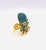 Bochic "Orient" Vintage Natural Blue Topaz & Tourmaline Ring Set 18K & Silver For Sale - Image 10 of 18