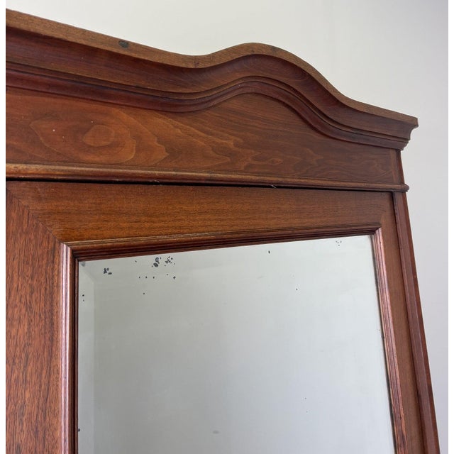 Antique French Style Carved Walnut Wardrobe with Mirror For Sale - Image 6 of 16