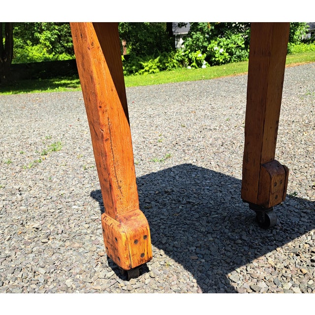1920s Industrial Rolling Table Kitchen Island For Sale - Image 9 of 12