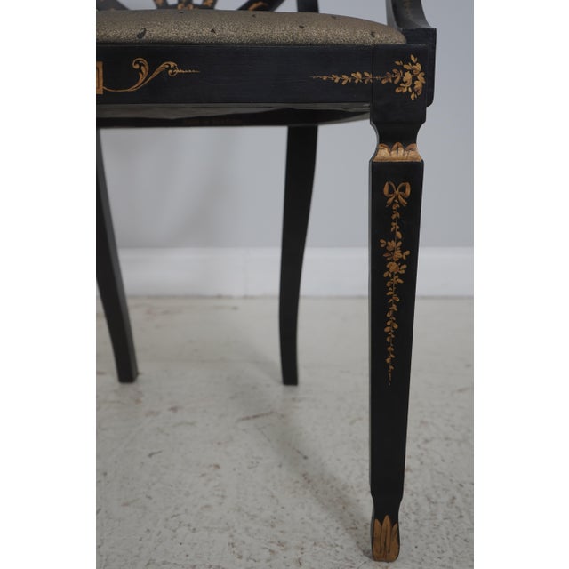 Brown Lousa Braga Paint Decorated Shield Back Armchairs For Sale - Image 8 of 18