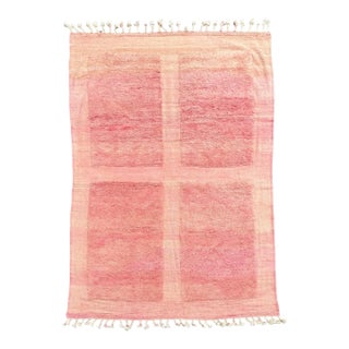 Pink Moroccan Modern Wool Rug For Sale