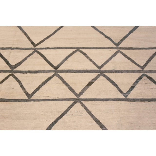 Textile Large Modern Geometric Kilim Rug For Sale - Image 7 of 8