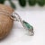 1ct Green Tourmaline Pendant with Earth Mined Diamonds in Solid 14K Gold Pear 11x5 For Sale - Image 10 of 10