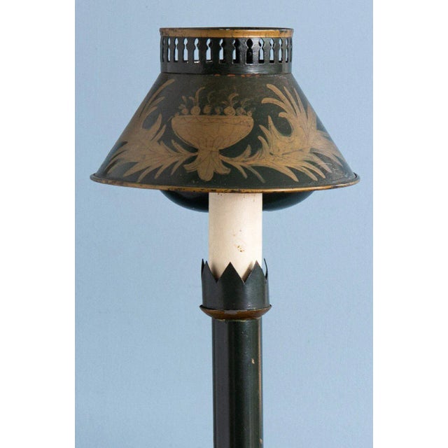 Metal French Tole Oil Lamps, Set of 2 For Sale - Image 7 of 11