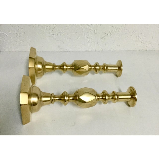 Metal Vintage 1900s "The King of Diamonds” Candle Holders - a Pair For Sale - Image 7 of 9