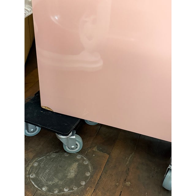 Wood 1980s Postmodern Pink Laminate Bullnose Tallboy Dresser For Sale - Image 7 of 10
