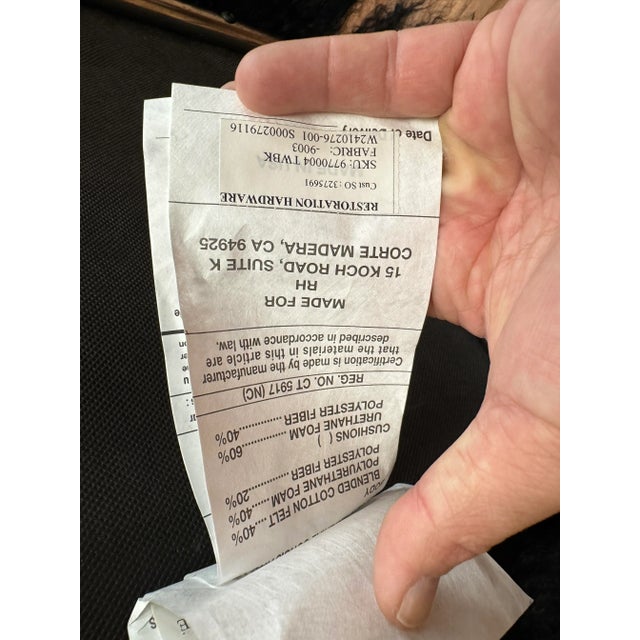 Restoration Hardware Khan Tibetan Black Wool Chair For Sale - Image 9 of 10