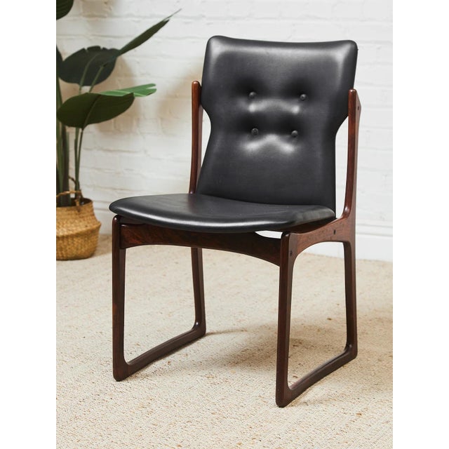 Rare Set of Danish Vamdrup Stolefabrik Rosewood Dining Chairs Vendor Vintage For Sale In Los Angeles - Image 6 of 9
