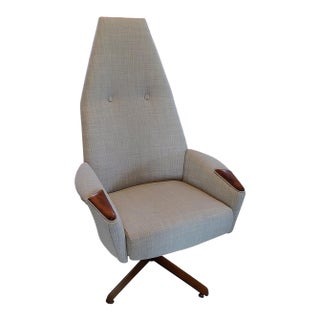 1960s Adrian Pearsall Swivel High Back Lounge Chair For Sale