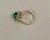 Green 2 Carat Natural Cushion Cabochon Emerald & Diamond Ring 14 Karat Yellow Gold For Sale - Image 8 of 8