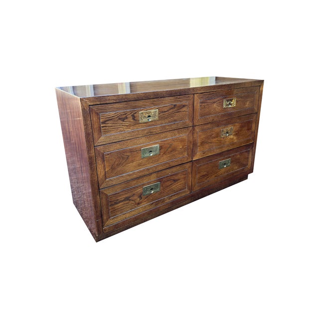 Henredon Scene 1 Campaign Style Compact Dresser Brass Hardware Popular style! Lots of storage Henredon quality
