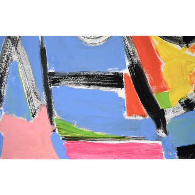 Abstract Expressionism Bold Gestural Abstract Composition With Vibrant Greens and Reds by Ellis Hopkins For Sale - Image 3 of 8