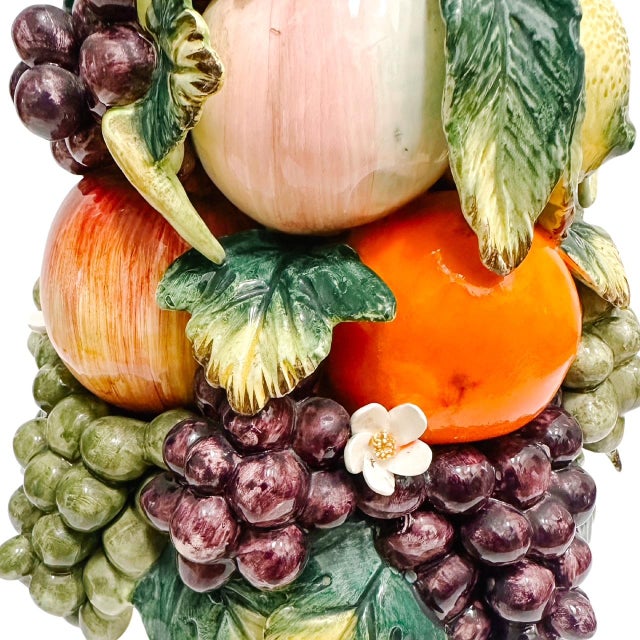 Large Vintage Mixed Fruit Italian Porcelain Topiary | Chairish