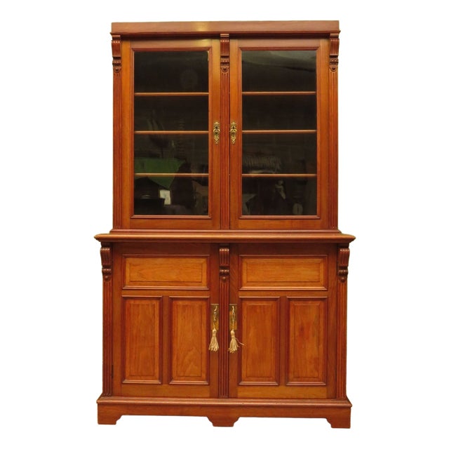 Two Part Book Cabinet with Glazed Top, 1890s For Sale