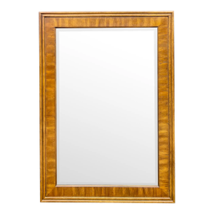 Vintage Drexel Accolade Large Campaign Style Vertical Wall Mirror in Pecan