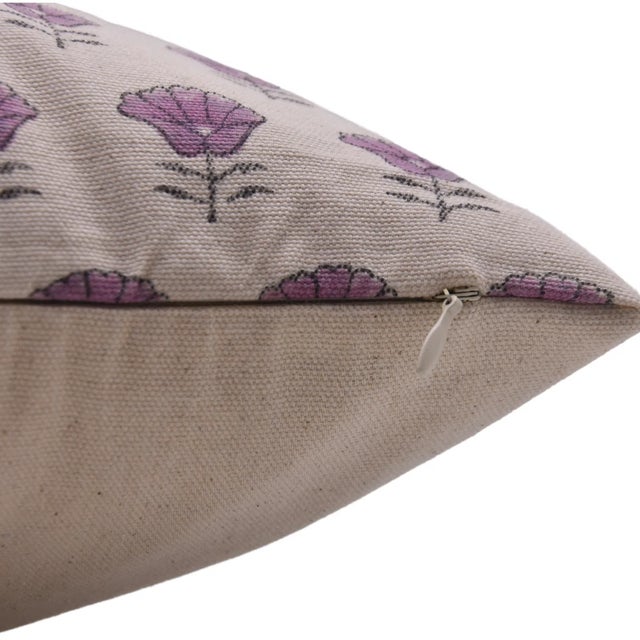 Art Deco Fabdivine Decorative Block Print Cushion Cover 26x26 Inch Duck Canvas-Kohinoor For Sale - Image 3 of 4