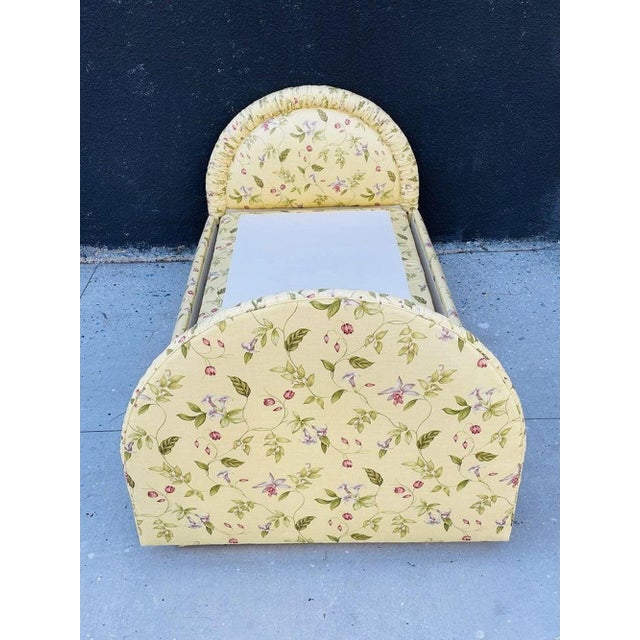 Vintage 1960s Floral Upholstered Twin Bed, Hollywood Regency Style For Sale In Los Angeles - Image 6 of 15