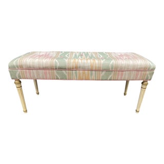 Late 20th Century Upholstered Parsons Bench For Sale