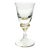 1990s Murano Torcée Single Hand Blown Swirl Optic Gold Flake Stem Cordial Liqueur Wine Glass For Sale