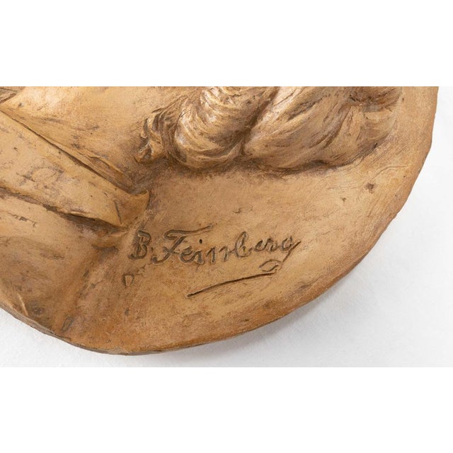 Wall Plaque Medallion with Woman Figure by B. Feinberg, Late 1800s For Sale - Image 4 of 7