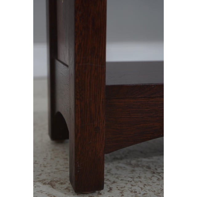 Stickley Mission Oak Harvey Ellis 3 Tier Inlaid Bookcase For Sale - Image 9 of 12