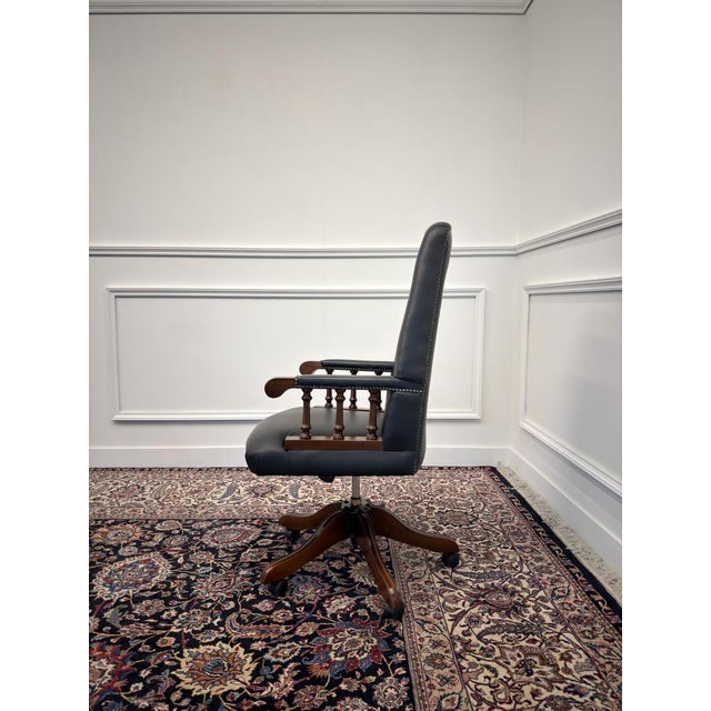 English Chesterfield Desk Chair For Sale - Image 3 of 8