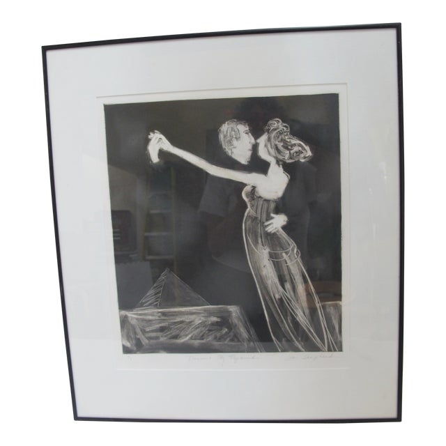 Irana Roni Shepherd Signed Framed Mono Print Dancers by Pyramid For Sale