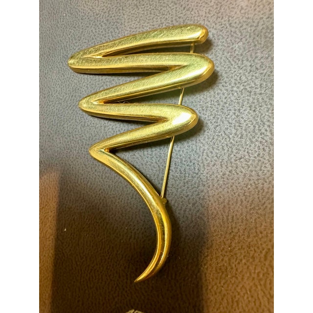 Tiffany & Co. Picasso Large Zig Zag 18k Yellow Gold Scribble Pin/Brooch, 31 Gm For Sale - Image 10 of 18