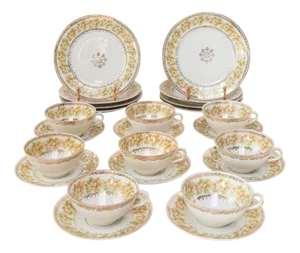 Vintage Czech Dessert Set for Eight, Set of 24