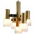 It is made of aluminum in gold and plastic elements. Glass shades with partly milk with texture decoration. External...