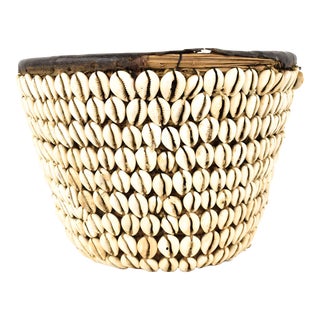 Late 20th Century Basket With Cowrie Shells For Sale
