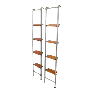1930s Chrome Ships Library Ladders - a Pair