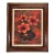 Vintage Red Flower Oil on Board Painting Wood Frame Signed "Harper" For Sale