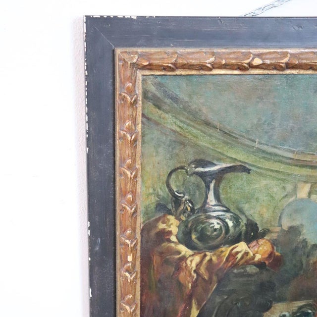Still Life with Flowers and Fruits, 1800s, Large Oil on Canvas, Framed For Sale - Image 6 of 18