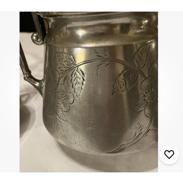 Metal Wilcox 1866 Silver-Plated Tea Set For Sale - Image 7 of 11