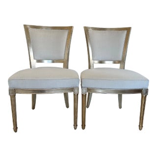 Venetian Silver Gilt Dining Chairs by Nancy Corzine - 2 Sets of 2 For Sale