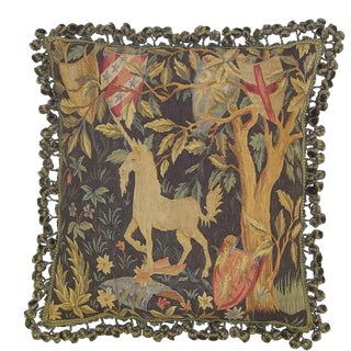 Aubusson Unicorn Throw Pillow For Sale