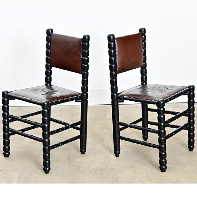 Wood English 19th Century Set of Eight Bobbin Turned Dining Chairs For Sale - Image 7 of 13